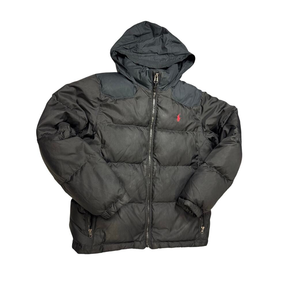 Polo Ralph Lauren black puffer jacket Youth size medium 10 -12